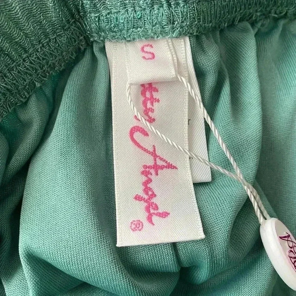 🆕Pretty Angel Linen Blend Aqua Lace-Trim Palazzo Pants S🆕 - Picture 8 of 12